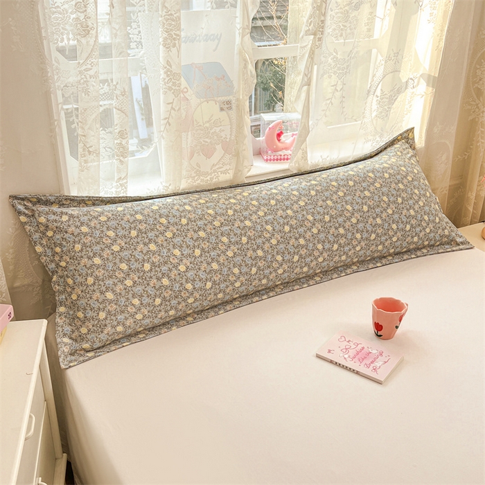 91家纺网 家纺一手货源 找家纺 圣比熊 2026新款A类云朵棉单层枕套1.8米情侣双人加长枕芯内胆套-单层压线 海棠花开（单层压线）