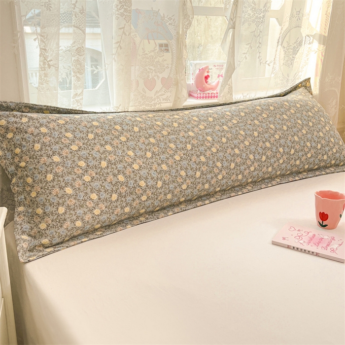 91家纺网 家纺一手货源 找家纺 圣比熊 2026新款A类云朵棉单层枕套1.8米情侣双人加长枕芯内胆套-单层压线 海棠花开（单层压线）