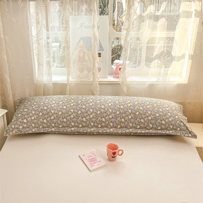 91家纺网 家纺一手货源 找家纺 圣比熊 2026新款A类云朵棉单层枕套1.8米情侣双人加长枕芯内胆套-单层压线 海棠花开（单层压线）