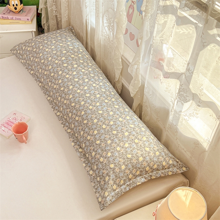 91家纺网 家纺一手货源 找家纺 圣比熊 2026新款A类云朵棉单层枕套1.8米情侣双人加长枕芯内胆套-单层压线 海棠花开（单层压线）