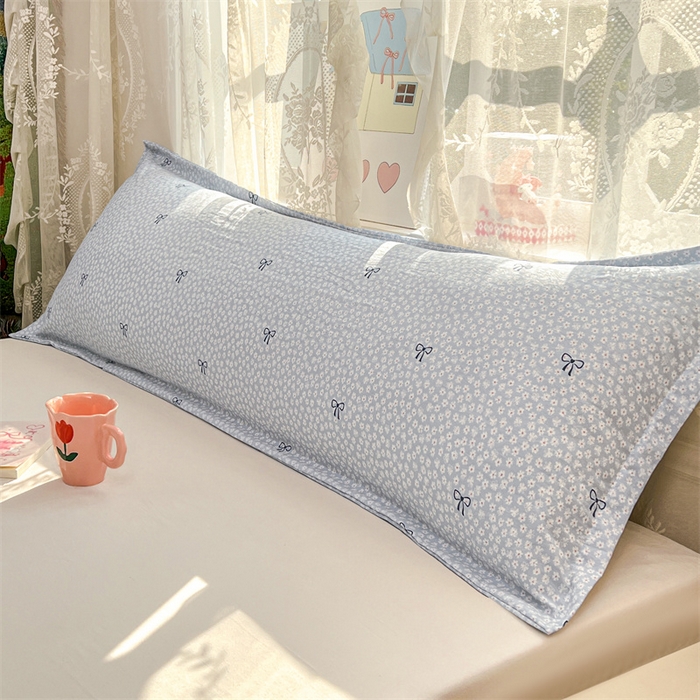 91家纺网 家纺一手货源 找家纺 圣比熊 2026新款A类云朵棉单层枕套1.8米情侣双人加长枕芯内胆套-单层压线 花屿轻梦（单层压线）