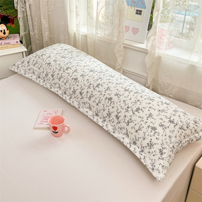 圣比熊 2026新款A类云朵棉单层枕套1.8米情侣双人加长枕芯内胆套-单层压线 兰亭序-灰（单层压线）