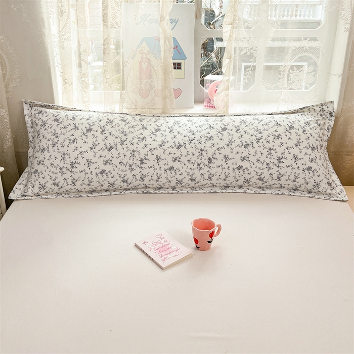 91家纺网 家纺一手货源 找家纺 圣比熊 2026新款A类云朵棉单层枕套1.8米情侣双人加长枕芯内胆套-单层压线 兰亭序-灰（单层压线）