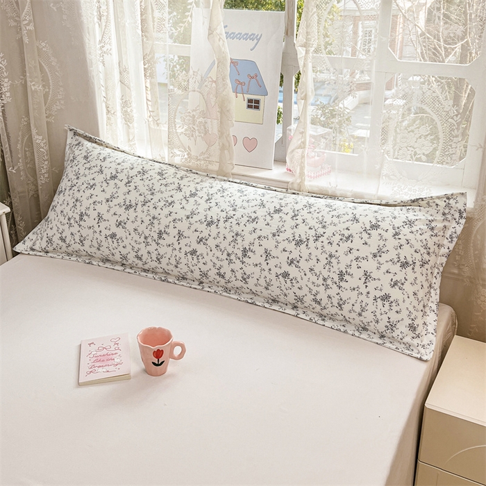 91家纺网 家纺一手货源 找家纺 圣比熊 2026新款A类云朵棉单层枕套1.8米情侣双人加长枕芯内胆套-单层压线 兰亭序-灰（单层压线）