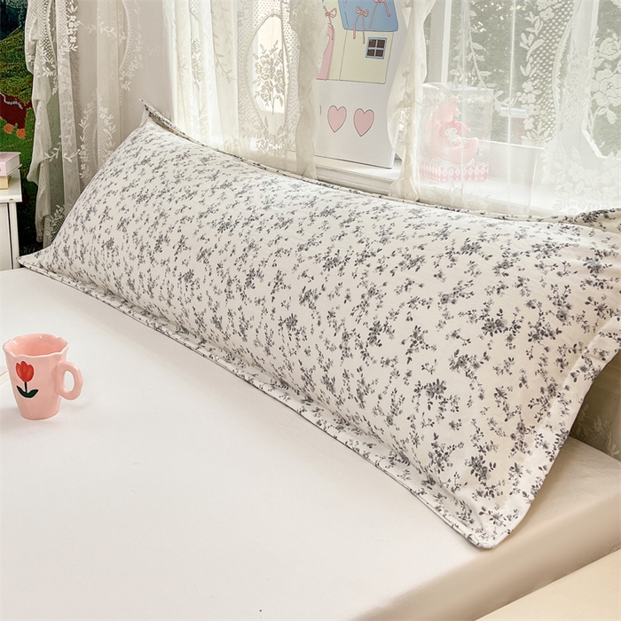 91家纺网 家纺一手货源 找家纺 圣比熊 2026新款A类云朵棉单层枕套1.8米情侣双人加长枕芯内胆套-单层压线 兰亭序-灰（单层压线）