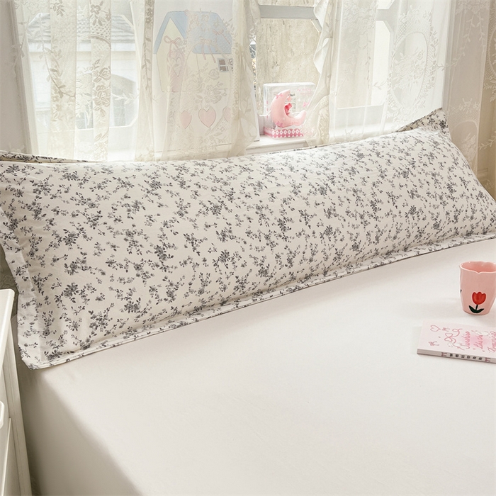 91家纺网 家纺一手货源 找家纺 圣比熊 2026新款A类云朵棉单层枕套1.8米情侣双人加长枕芯内胆套-单层压线 兰亭序-灰（单层压线）