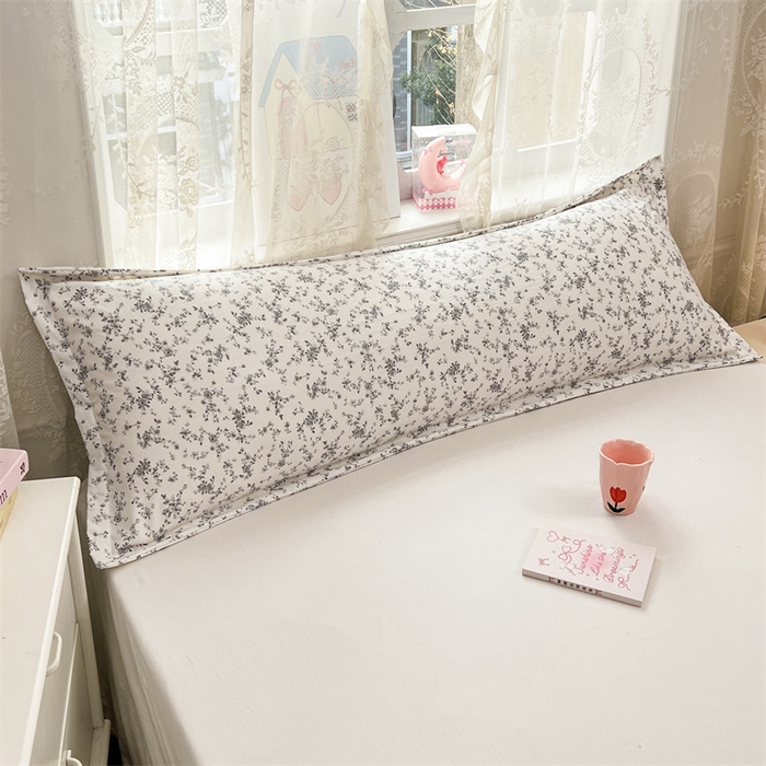 91家纺网 家纺一手货源 找家纺 圣比熊 2026新款A类云朵棉单层枕套1.8米情侣双人加长枕芯内胆套-单层压线 兰亭序-灰（单层压线）