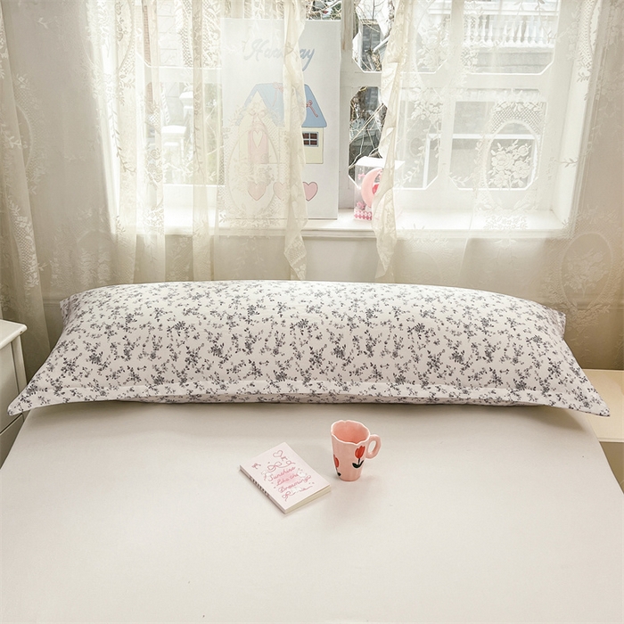 91家纺网 家纺一手货源 找家纺 圣比熊 2026新款A类云朵棉单层枕套1.8米情侣双人加长枕芯内胆套-单层压线 兰亭序-灰（单层压线）