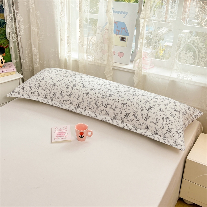 91家纺网 家纺一手货源 找家纺 圣比熊 2026新款A类云朵棉单层枕套1.8米情侣双人加长枕芯内胆套-单层压线 兰亭序-灰（单层压线）