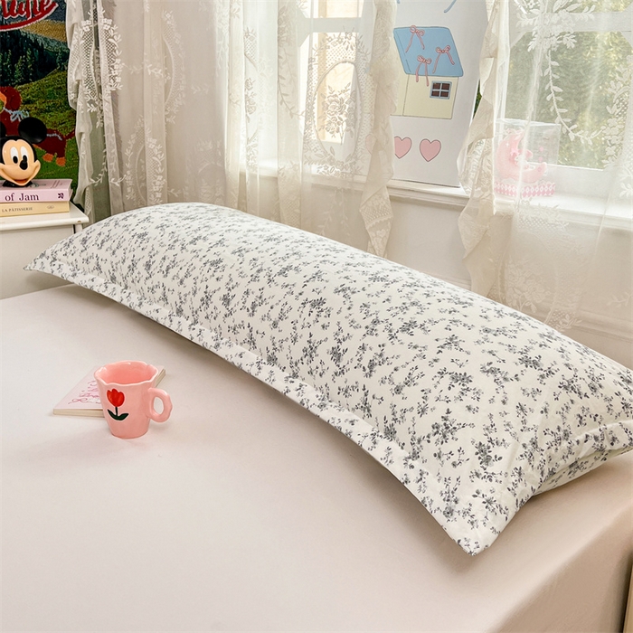 91家纺网 家纺一手货源 找家纺 圣比熊 2026新款A类云朵棉单层枕套1.8米情侣双人加长枕芯内胆套-单层压线 兰亭序-灰（单层压线）