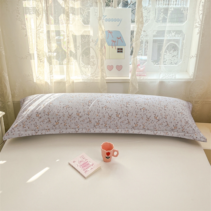 91家纺网 家纺一手货源 找家纺 圣比熊 2026新款A类云朵棉单层枕套1.8米情侣双人加长枕芯内胆套-单层压线 兰亭序-蓝（单层压线）