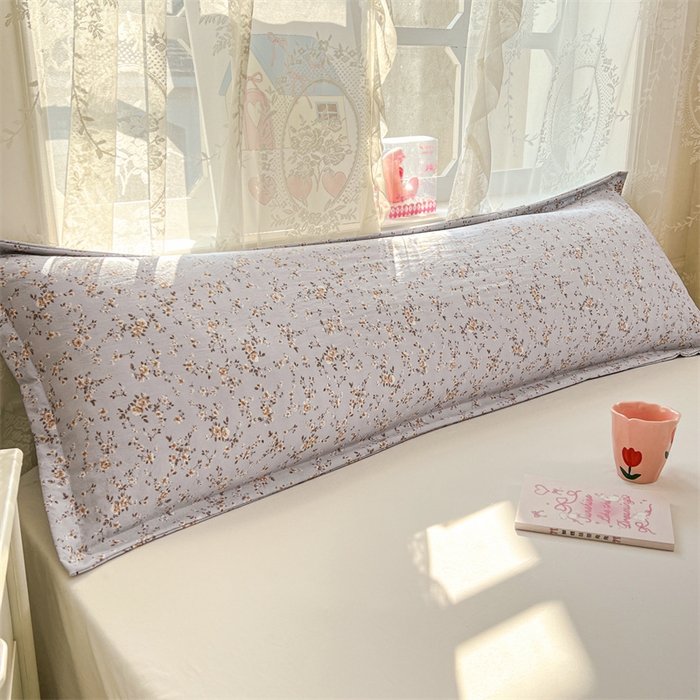 91家纺网 家纺一手货源 找家纺 圣比熊 2026新款A类云朵棉单层枕套1.8米情侣双人加长枕芯内胆套-单层压线 兰亭序-蓝（单层压线）