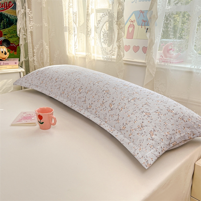 91家纺网 家纺一手货源 找家纺 圣比熊 2026新款A类云朵棉单层枕套1.8米情侣双人加长枕芯内胆套-单层压线 兰亭序-蓝（单层压线）