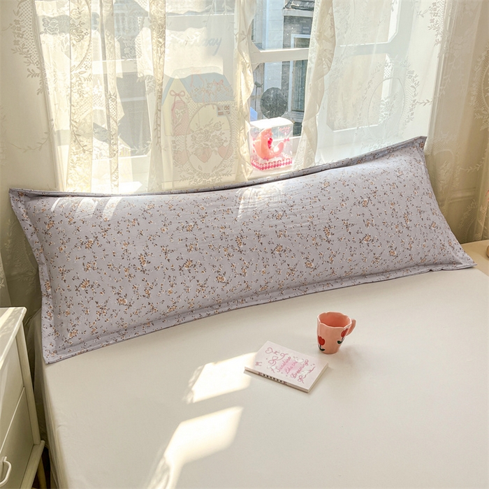 91家纺网 家纺一手货源 找家纺 圣比熊 2026新款A类云朵棉单层枕套1.8米情侣双人加长枕芯内胆套-单层压线 兰亭序-蓝（单层压线）