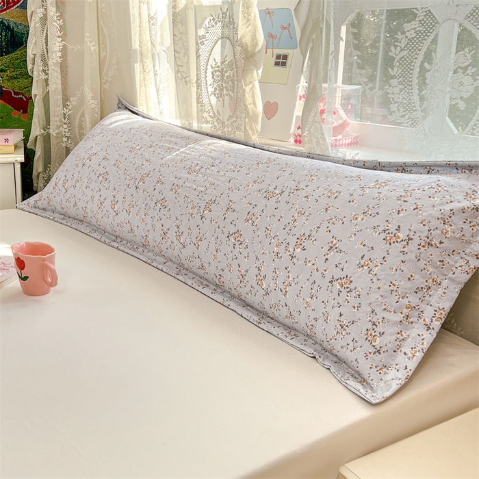 91家纺网 家纺一手货源 找家纺 圣比熊 2026新款A类云朵棉单层枕套1.8米情侣双人加长枕芯内胆套-单层压线 兰亭序-蓝（单层压线）