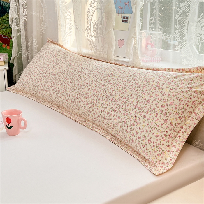 91家纺网 家纺一手货源 找家纺 圣比熊 2026新款A类云朵棉单层枕套1.8米情侣双人加长枕芯内胆套-单层压线 芊芊花海（单层压线）