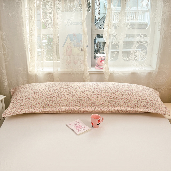 91家纺网 家纺一手货源 找家纺 圣比熊 2026新款A类云朵棉单层枕套1.8米情侣双人加长枕芯内胆套-单层压线 芊芊花海（单层压线）