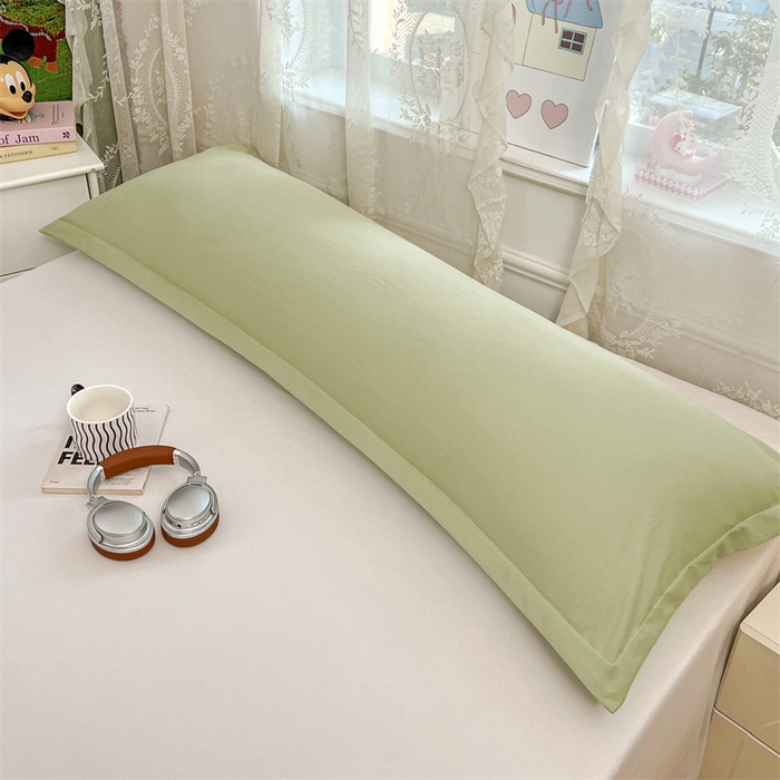 圣比熊 2026新款A类云朵棉单层枕套1.8米情侣双人加长枕芯内胆套-单层压线 浅清绿（单层压线）