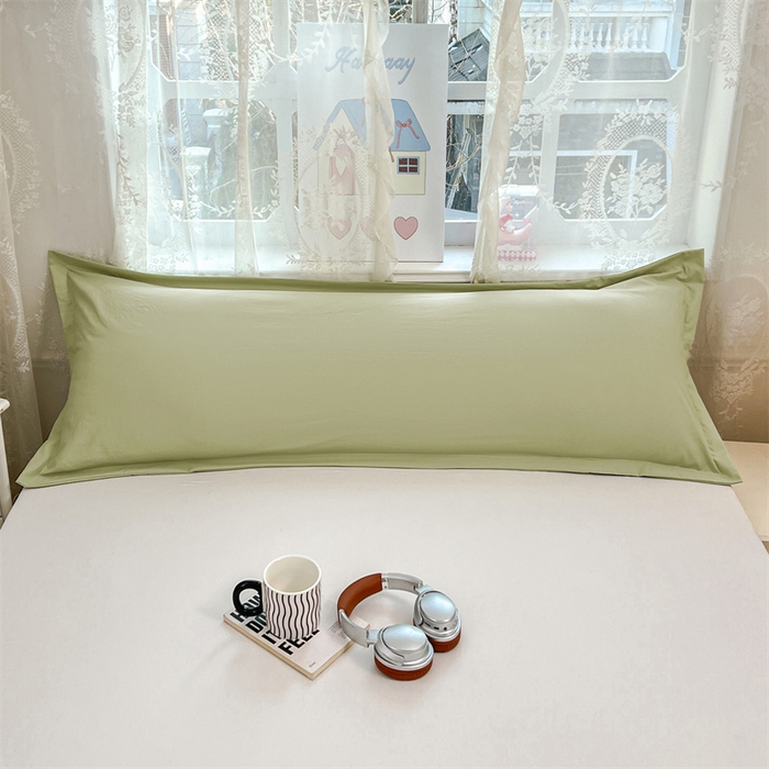 91家纺网 家纺一手货源 找家纺 圣比熊 2026新款A类云朵棉单层枕套1.8米情侣双人加长枕芯内胆套-单层压线 浅清绿（单层压线）