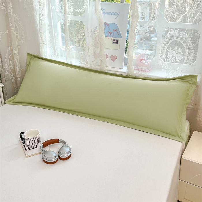 91家纺网 家纺一手货源 找家纺 圣比熊 2026新款A类云朵棉单层枕套1.8米情侣双人加长枕芯内胆套-单层压线 浅清绿（单层压线）