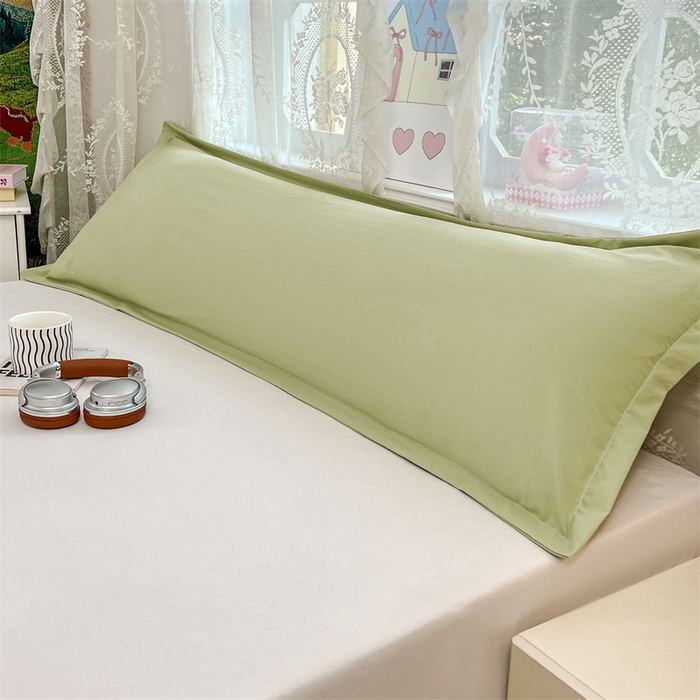 91家纺网 家纺一手货源 找家纺 圣比熊 2026新款A类云朵棉单层枕套1.8米情侣双人加长枕芯内胆套-单层压线 浅清绿（单层压线）