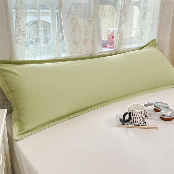 91家纺网 家纺一手货源 找家纺 圣比熊 2026新款A类云朵棉单层枕套1.8米情侣双人加长枕芯内胆套-单层压线 浅清绿（单层压线）