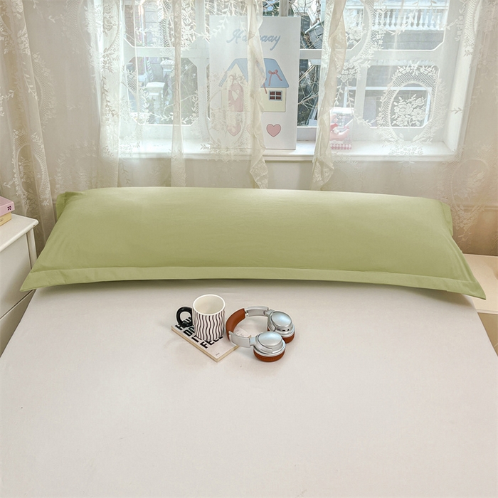 91家纺网 家纺一手货源 找家纺 圣比熊 2026新款A类云朵棉单层枕套1.8米情侣双人加长枕芯内胆套-单层压线 浅清绿（单层压线）