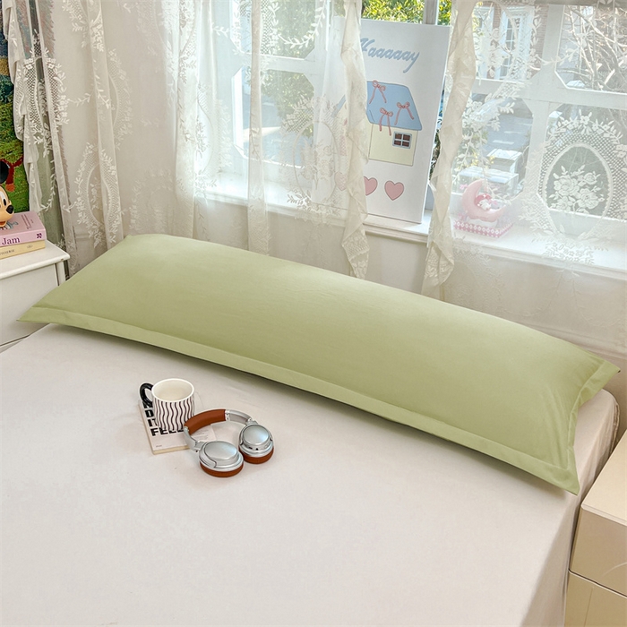 91家纺网 家纺一手货源 找家纺 圣比熊 2026新款A类云朵棉单层枕套1.8米情侣双人加长枕芯内胆套-单层压线 浅清绿（单层压线）