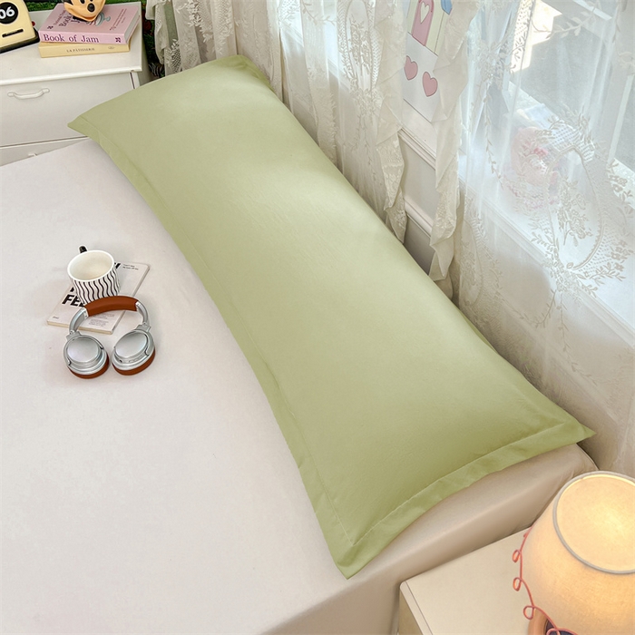 91家纺网 家纺一手货源 找家纺 圣比熊 2026新款A类云朵棉单层枕套1.8米情侣双人加长枕芯内胆套-单层压线 浅清绿（单层压线）