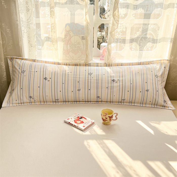 91家纺网 家纺一手货源 找家纺 圣比熊 2026新款A类云朵棉单层枕套1.8米情侣双人加长枕芯内胆套-单层压线 深海乐园（单层压线）