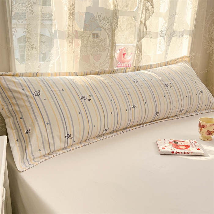 91家纺网 家纺一手货源 找家纺 圣比熊 2026新款A类云朵棉单层枕套1.8米情侣双人加长枕芯内胆套-单层压线 深海乐园（单层压线）