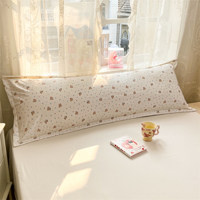 91家纺网 家纺一手货源 找家纺 圣比熊 2026新款A类云朵棉单层枕套1.8米情侣双人加长枕芯内胆套-单层压线 童趣小象（单层压线）