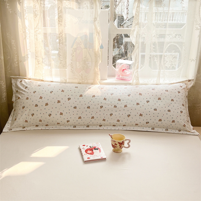 91家纺网 家纺一手货源 找家纺 圣比熊 2026新款A类云朵棉单层枕套1.8米情侣双人加长枕芯内胆套-单层压线 童趣小象（单层压线）