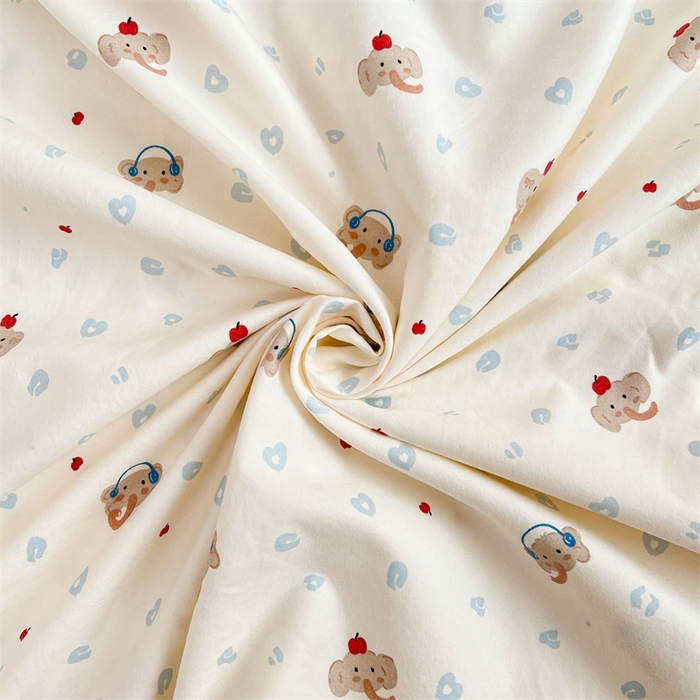 91家纺网 家纺一手货源 找家纺 圣比熊 2026新款A类云朵棉单层枕套1.8米情侣双人加长枕芯内胆套-单层压线 童趣小象（单层压线）