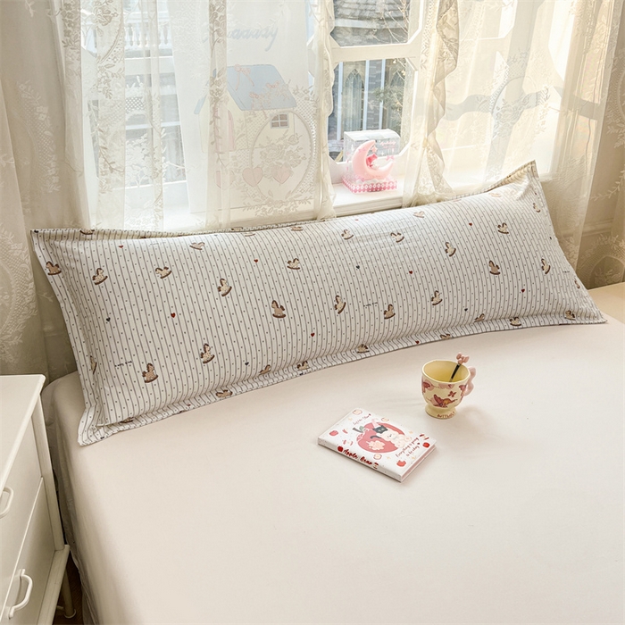 91家纺网 家纺一手货源 找家纺 圣比熊 2026新款A类云朵棉单层枕套1.8米情侣双人加长枕芯内胆套-单层压线 玩趣木马（单层压线）