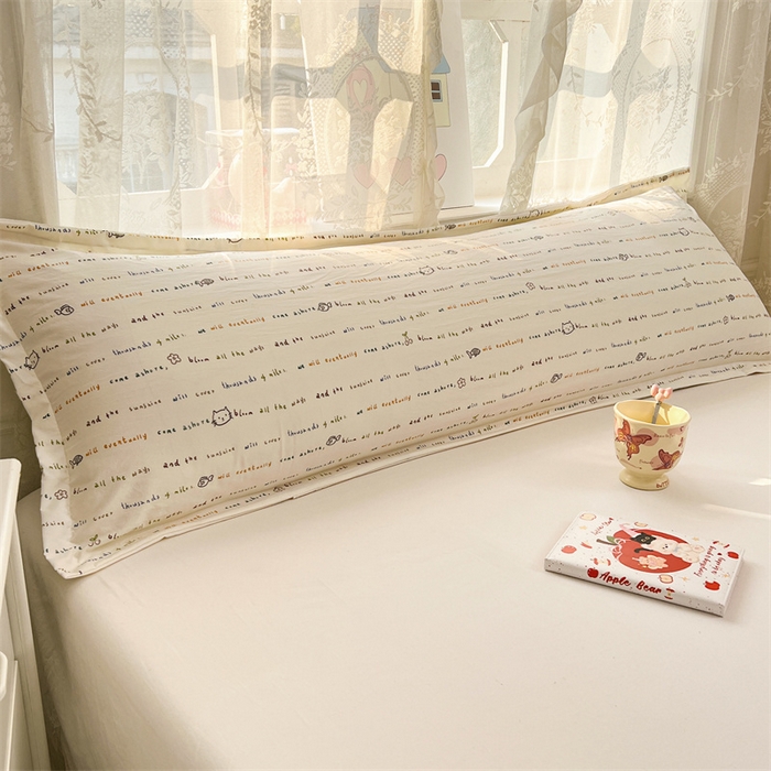 91家纺网 家纺一手货源 找家纺 圣比熊 2026新款A类云朵棉单层枕套1.8米情侣双人加长枕芯内胆套-单层压线 小猫钓鱼（单层压线）