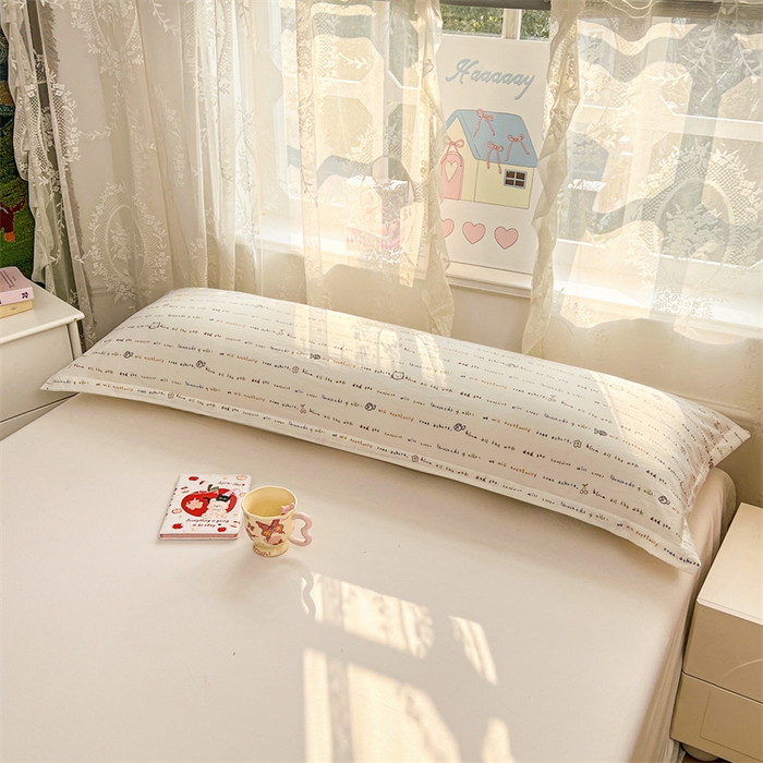 91家纺网 家纺一手货源 找家纺 圣比熊 2026新款A类云朵棉单层枕套1.8米情侣双人加长枕芯内胆套-单层压线 小猫钓鱼（单层压线）