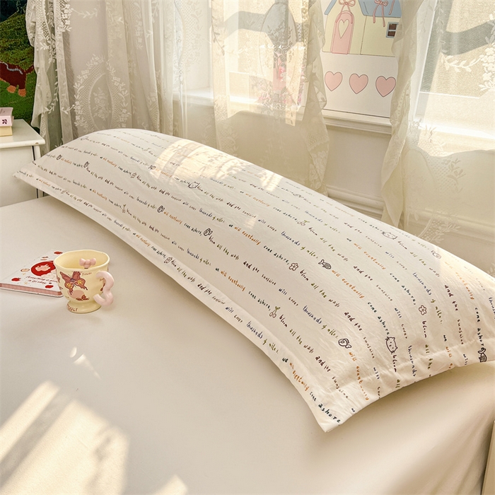 91家纺网 家纺一手货源 找家纺 圣比熊 2026新款A类云朵棉单层枕套1.8米情侣双人加长枕芯内胆套-单层压线 小猫钓鱼（单层压线）