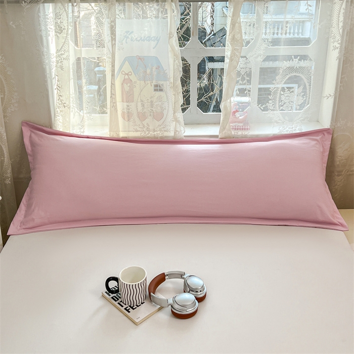 91家纺网 家纺一手货源 找家纺 圣比熊 2026新款A类云朵棉单层枕套1.8米情侣双人加长枕芯内胆套-单层压线 心动粉（单层压线）