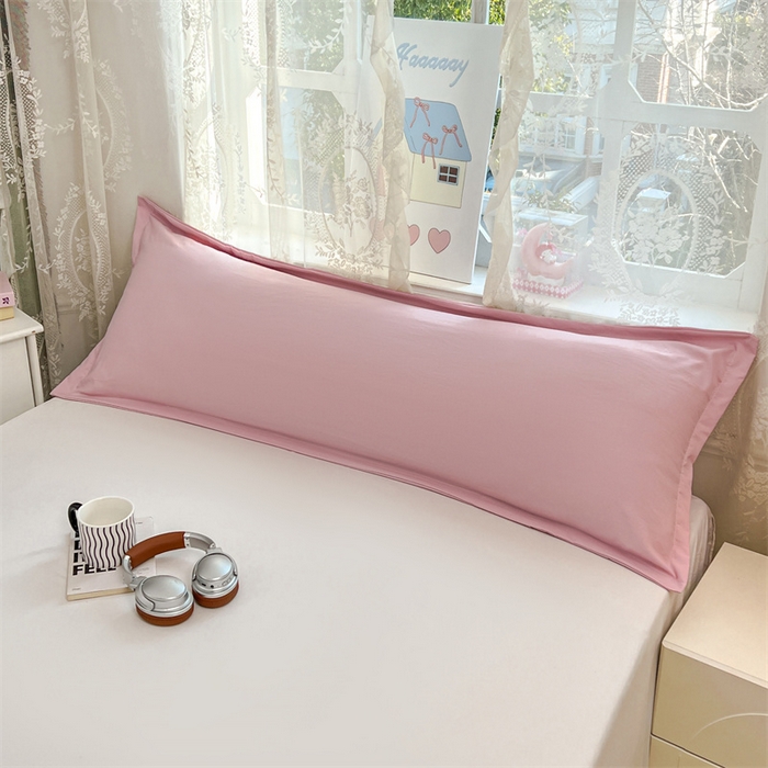 91家纺网 家纺一手货源 找家纺 圣比熊 2026新款A类云朵棉单层枕套1.8米情侣双人加长枕芯内胆套-单层压线 心动粉（单层压线）