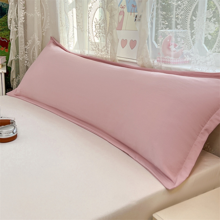 91家纺网 家纺一手货源 找家纺 圣比熊 2026新款A类云朵棉单层枕套1.8米情侣双人加长枕芯内胆套-单层压线 心动粉（单层压线）