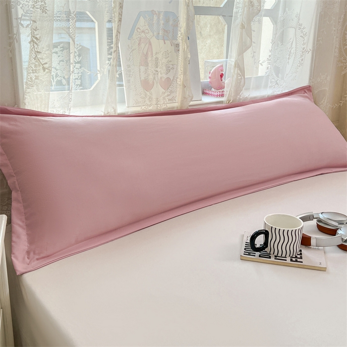 91家纺网 家纺一手货源 找家纺 圣比熊 2026新款A类云朵棉单层枕套1.8米情侣双人加长枕芯内胆套-单层压线 心动粉（单层压线）