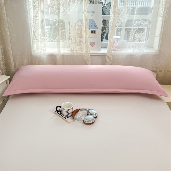 91家纺网 家纺一手货源 找家纺 圣比熊 2026新款A类云朵棉单层枕套1.8米情侣双人加长枕芯内胆套-单层压线 心动粉（单层压线）