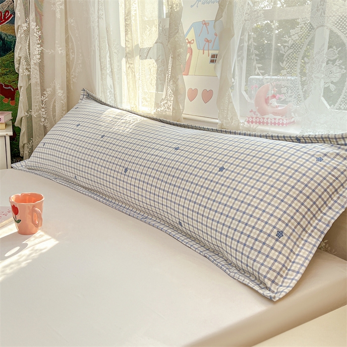 91家纺网 家纺一手货源 找家纺 圣比熊 2026新款A类云朵棉单层枕套1.8米情侣双人加长枕芯内胆套-单层压线 幸运星（单层压线）