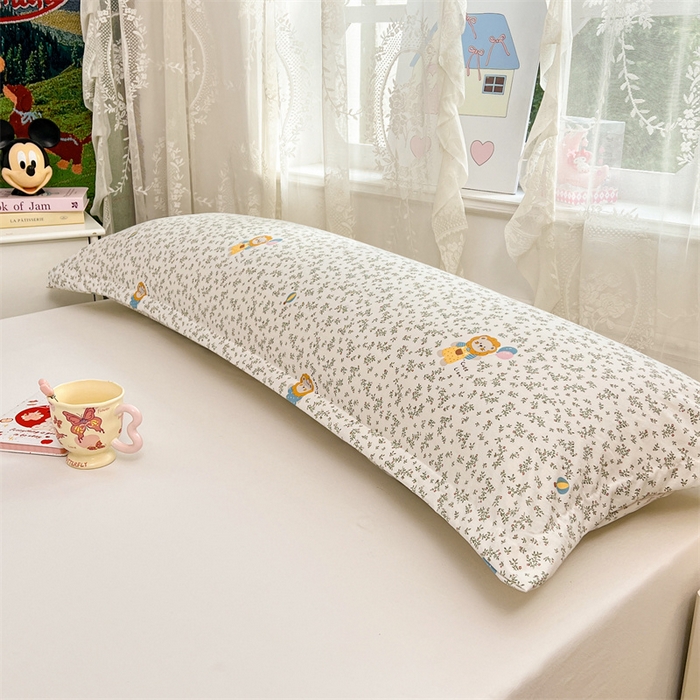 91家纺网 家纺一手货源 找家纺 圣比熊 2026新款A类云朵棉单层枕套1.8米情侣双人加长枕芯内胆套-单层压线 阳光狮（单层压线）