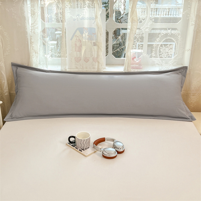 91家纺网 家纺一手货源 找家纺 圣比熊 2026新款A类云朵棉单层枕套1.8米情侣双人加长枕芯内胆套-单层压线 云墨灰（单层压线）