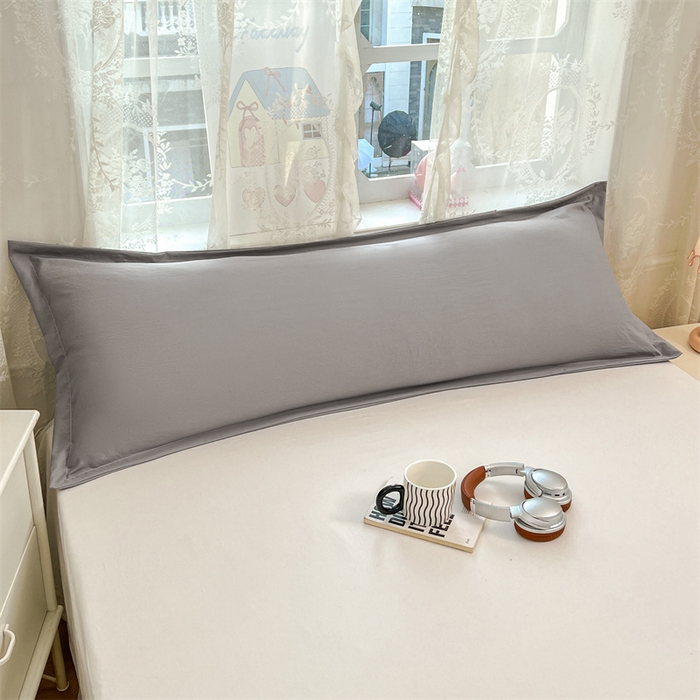 91家纺网 家纺一手货源 找家纺 圣比熊 2026新款A类云朵棉单层枕套1.8米情侣双人加长枕芯内胆套-单层压线 云墨灰（单层压线）