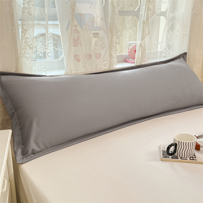 91家纺网 家纺一手货源 找家纺 圣比熊 2026新款A类云朵棉单层枕套1.8米情侣双人加长枕芯内胆套-单层压线 云墨灰（单层压线）