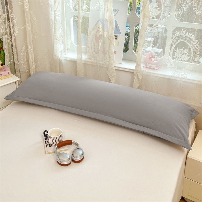 91家纺网 家纺一手货源 找家纺 圣比熊 2026新款A类云朵棉单层枕套1.8米情侣双人加长枕芯内胆套-单层压线 云墨灰（单层压线）