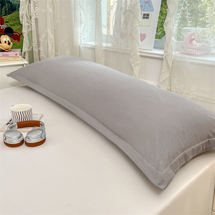 91家纺网 家纺一手货源 找家纺 圣比熊 2026新款A类云朵棉单层枕套1.8米情侣双人加长枕芯内胆套-单层压线 云墨灰（单层压线）